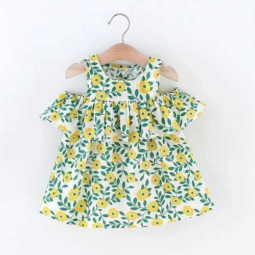 Summer New Girls Dress Strawberry Pattern Polka Dot Lace Pleated Round Neck Sweet Dress (0-3 Years Old Girls) R250707