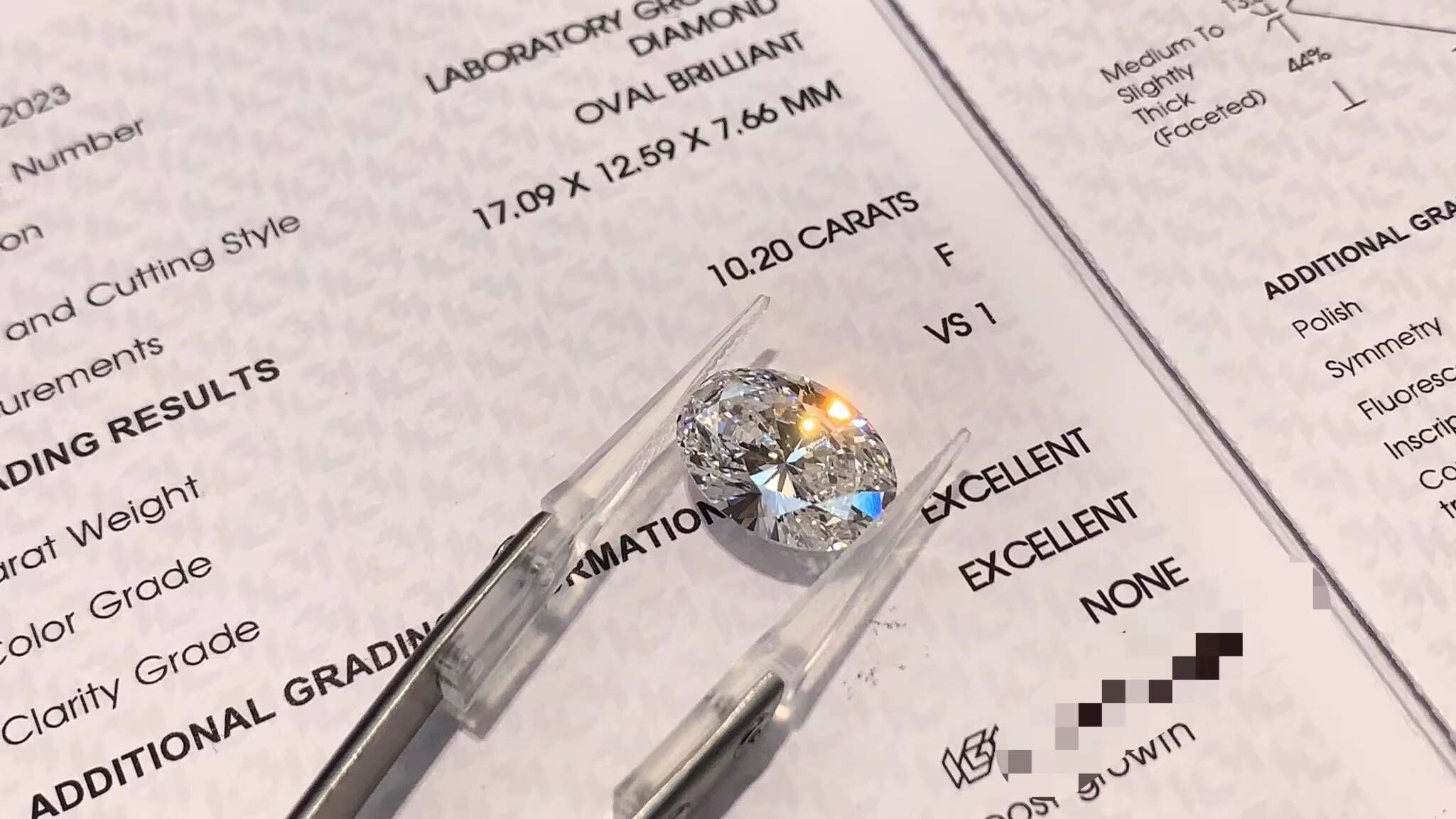 IGI Certified Oval Loose Diamond 10.02ct DEF VVS2 CVD HPHT Diamond Lab Grown Diamond