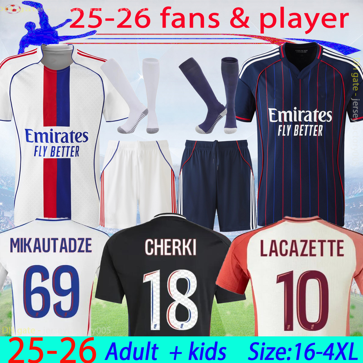 2025 75-Year FOFANA Soccer JerseyS Lyonnais CAQUERET TOLISSO JEFFINHO OL AOUAR TAGLIAFICO Fans Player football shirts 25 26 BENRAHMA CHERKI man Lyons 16-4XL
