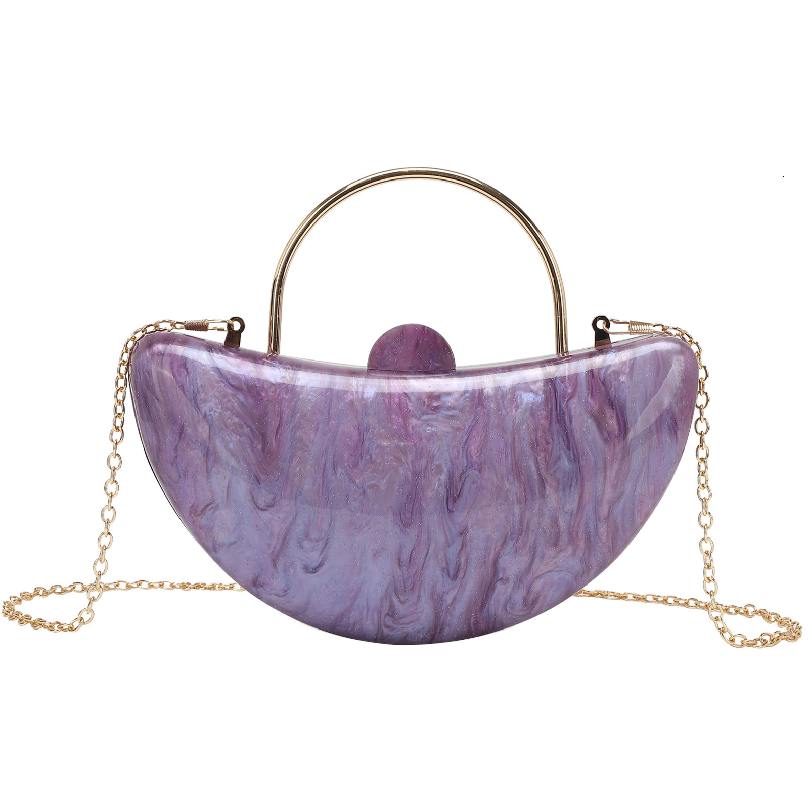 Cross border new evening gown crescent shaped good trend luck bag acrylic trend wealth bag designer bag women s handbag crossbody bag