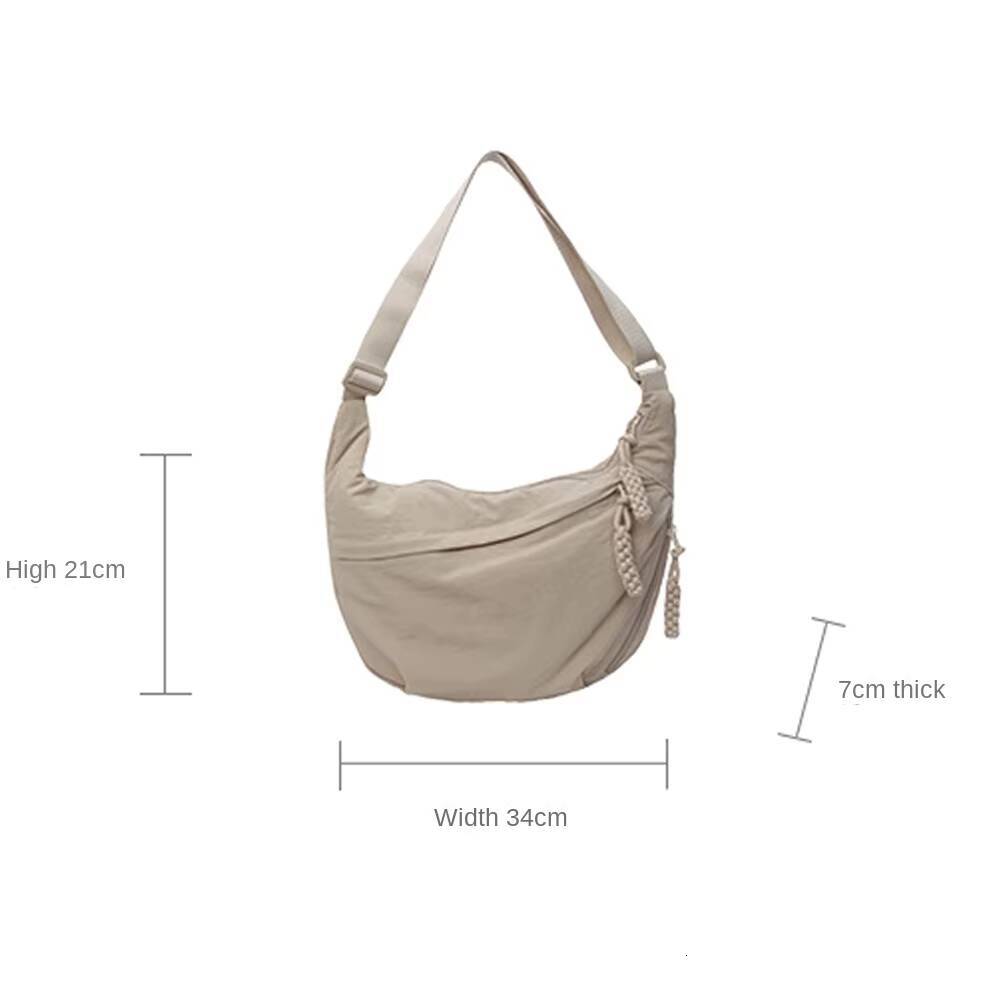 Canvas Crossbody Bags Large Capacity Korean Simplified Shoulder Lightweight Solid Color Dumpling Sports Travel Hobos Bag ddmynov