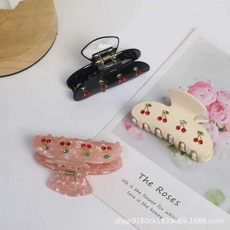 Hairpin Milk White Series Water Edge Cherry Blossom Hair Clip Pastoral Style Acidic Luxury Heavy Hair Accessory Y250707