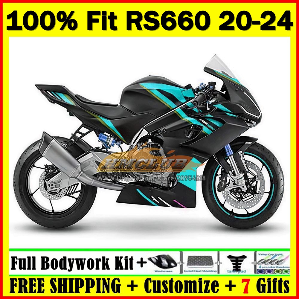 Injection Mold Full Body Kit For Aprilia RS660 RS 660 RS-660 CC RR 20 21 22 Black Cyan 23 24 Frame 11HC.47 660CC 2020 2021 2022 2023 2024 Free customi