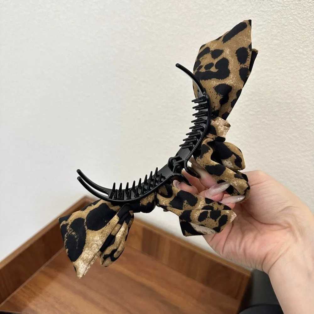 2025 New Vintage Leopard Print Bow Premium Hair Grab Non-slip Hair Accessory Is Suitable for Women To Wear Z250707