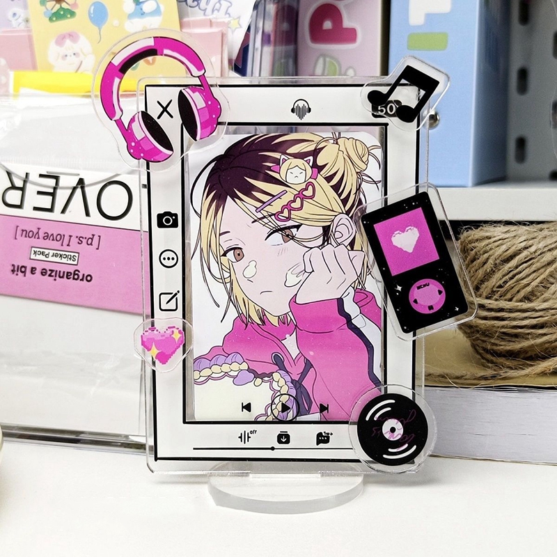 Acrylic Photocard Holder Kpop Photo Idol Display Frame Creative Picture Card Protective Case Room Desktop Decor H260306