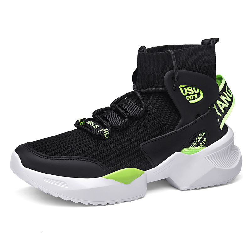 Men's Winter Fleece - lined Fly - woven Dad Shoes, Thick - soled Inner - heightening High - top Sock Boots, Casual Sports Warm and Stylish Shoes