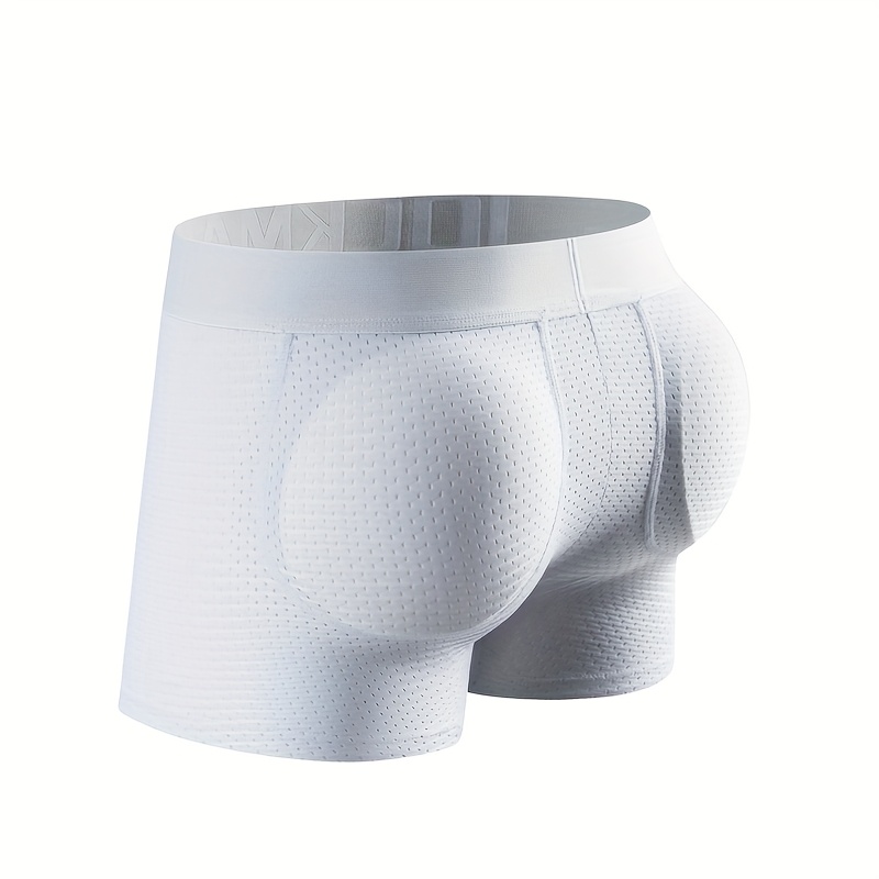 UpUns JOCKMAIL Mens Mesh Padded Boxers Sexy Breathable Briefs with Hip Lift Solid Color Lycra Shorts Wholesale Free Shipping Sample Supported