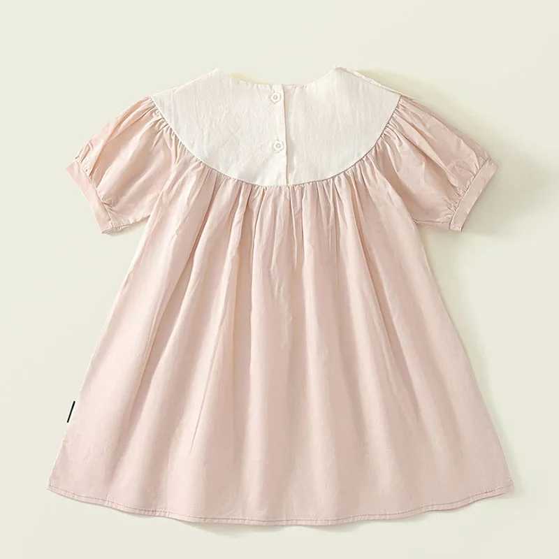 2025 New Summer Baby Girl Clothing Kids Princess Dresses Short Sleeved Cotton Lace Splicing 2-7 Years Baby Girl Party Dress R250707