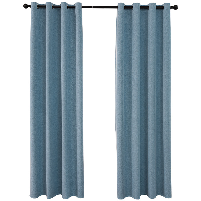 YL-36567 cross-border linen cotton linen full blackout curtain sunscreen sunshade heat insulation solid color foreign trade curtain