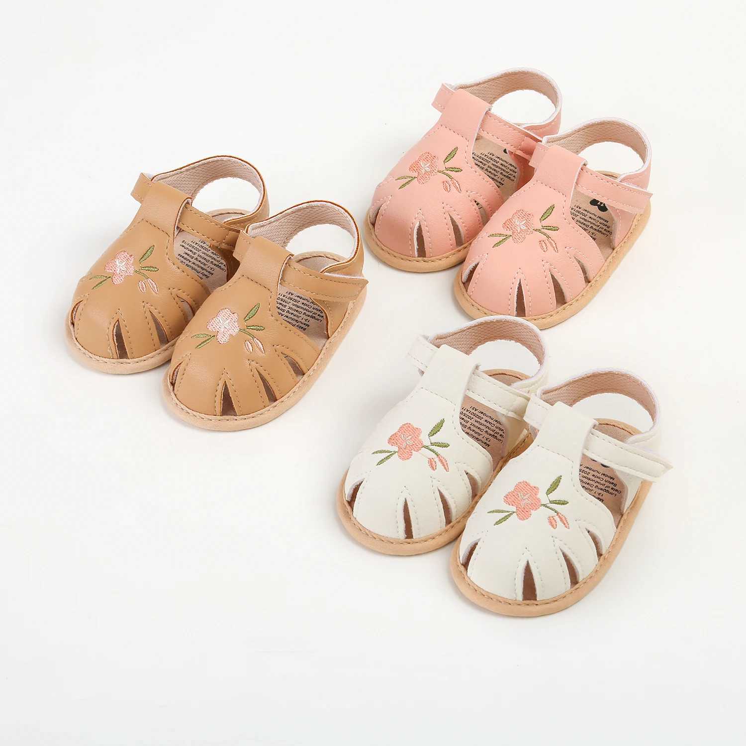 Baby Girl Sandals Summer Flat Shoes Newborn Baby Shoes First Walker Shoes Toe Embroidered Shoes R250707