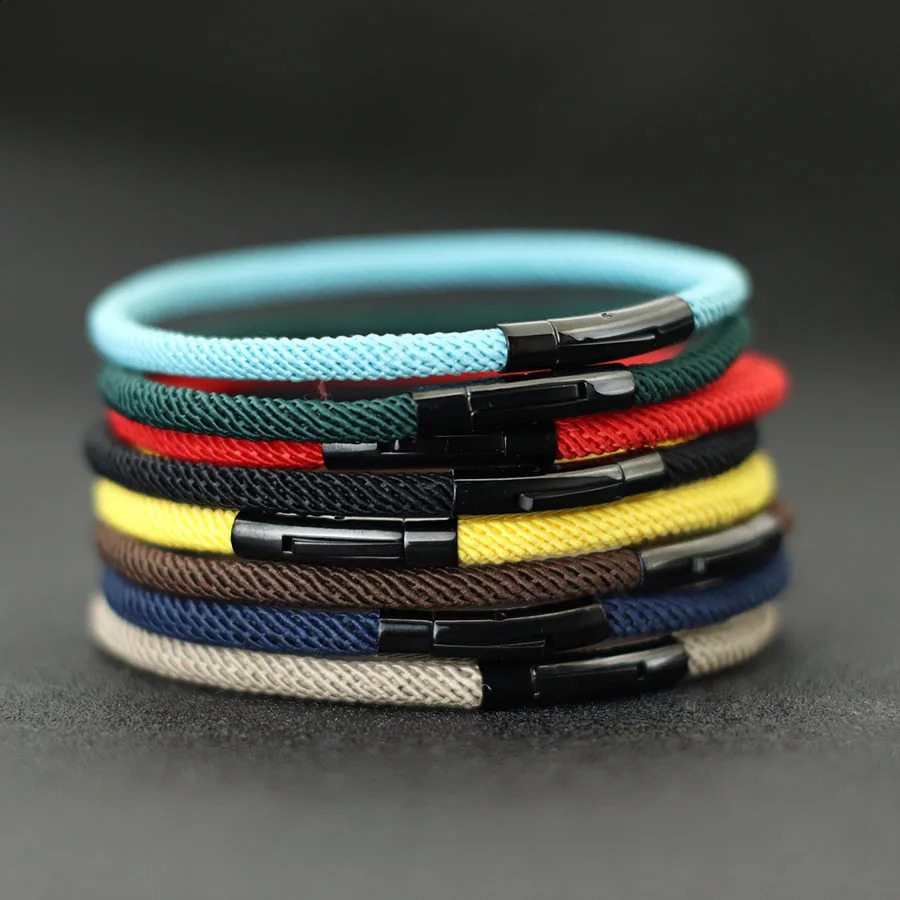 Fashion Stainless Steel Buckle Bracelet Bangle Unisex 4mm Milan Thread Charm Gift for Lover Leisure Accessories Jewelry 250707
