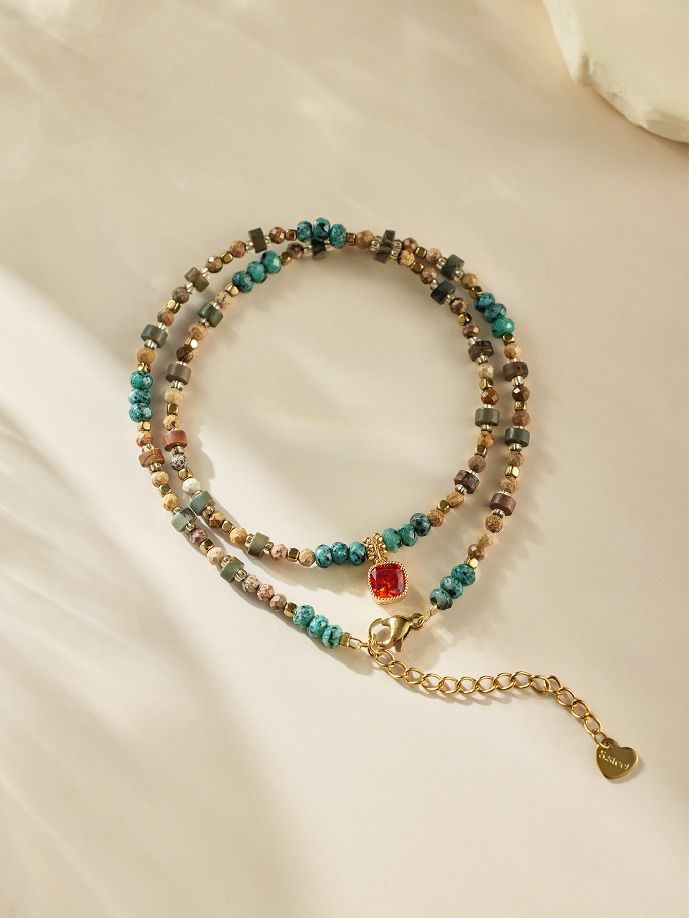 Sweet dopamine candy beaded necklace women's 2025 new personalized fashion niche beaded collarbone chain TM0029