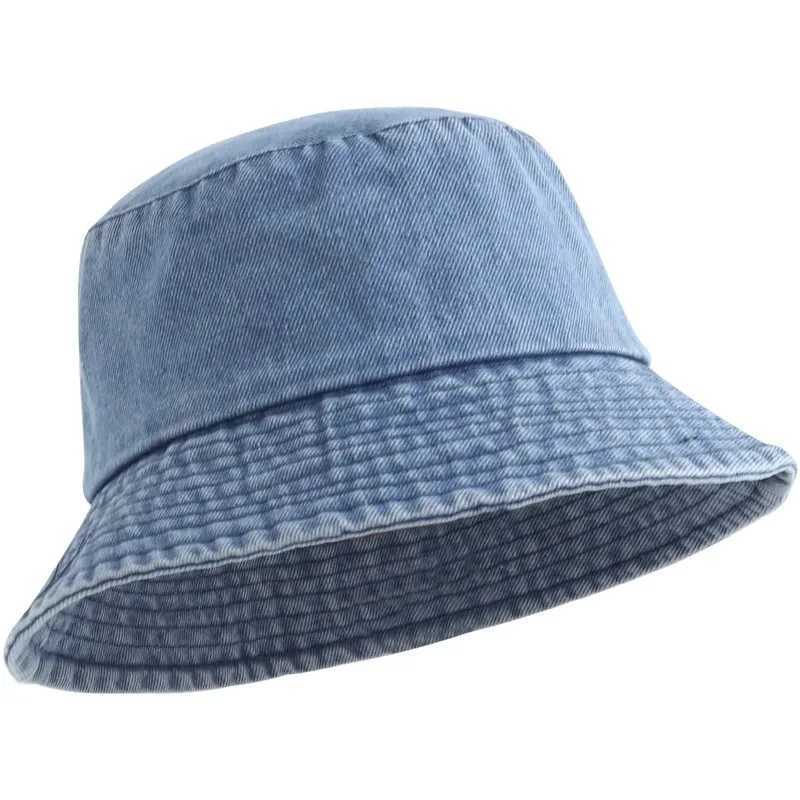 Womens Washed Denim Bucket Hat Spring Summer Fashion Unisex Casual Trendy Fisherman Cap Men Sunshade Breathable Korean Style Y250707