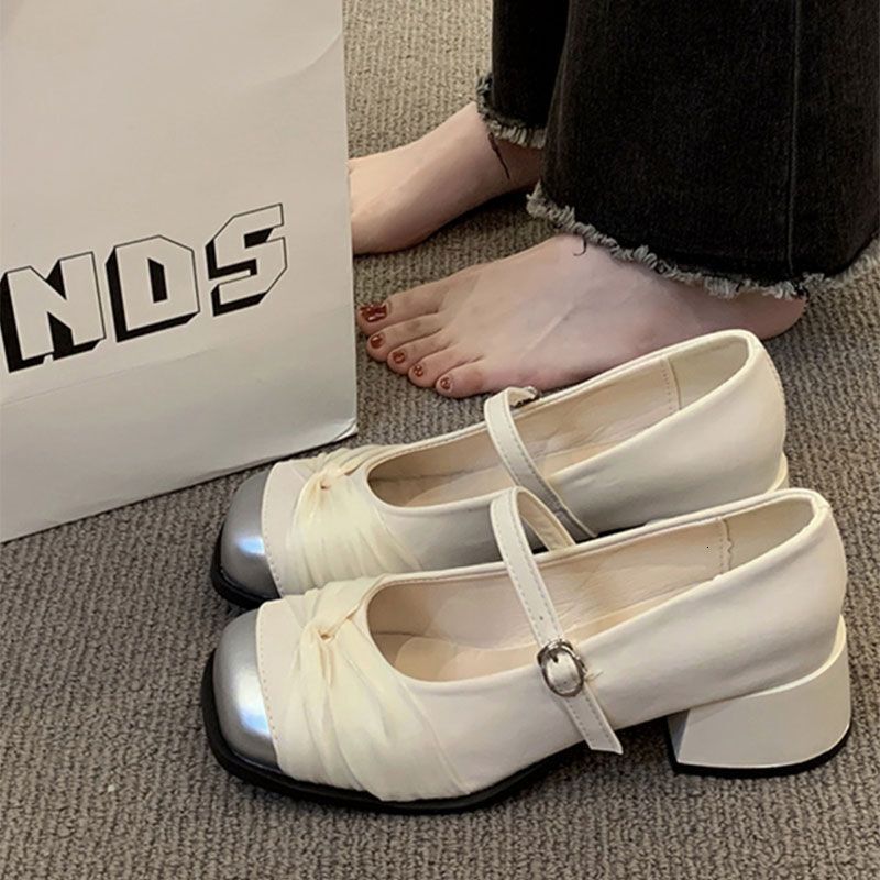 Designer Mary Jane French High Heels 2025 New High-end Evening Style Single Fashion Leather Shoes