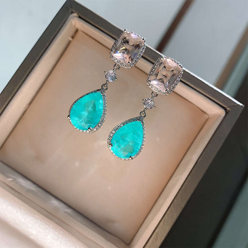 Elegant For Women New Trendy Paraiba Bride Water Drop Earrings 685