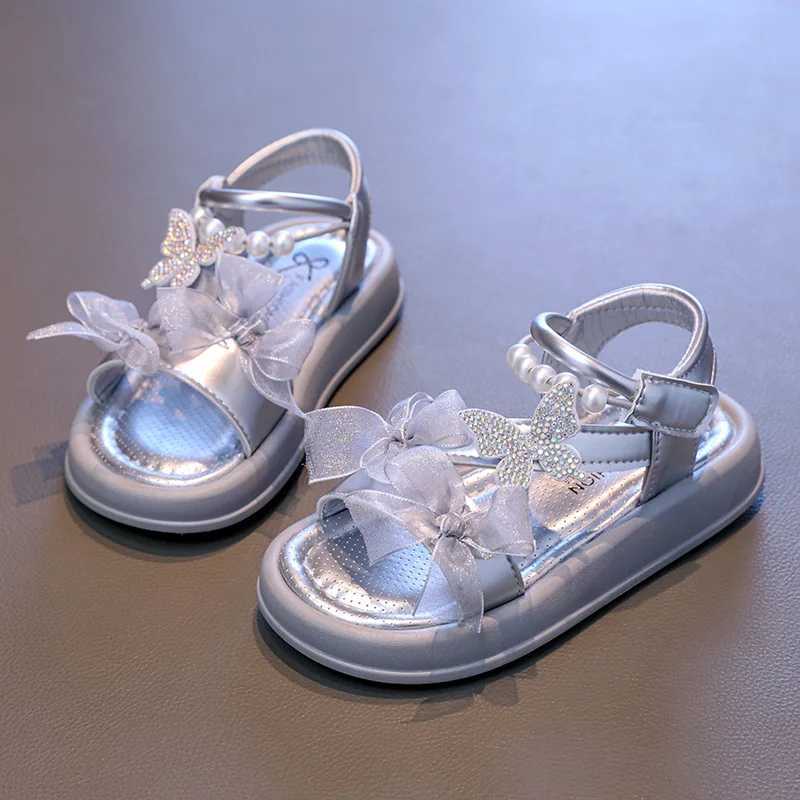 100% Cotton Linen Cotton Linen Cotton Dress Shoes Elegant Lace Pearl Childrens Summer Sandals New Sweet Fashion Kids Causal Wedding Party Sandals R250