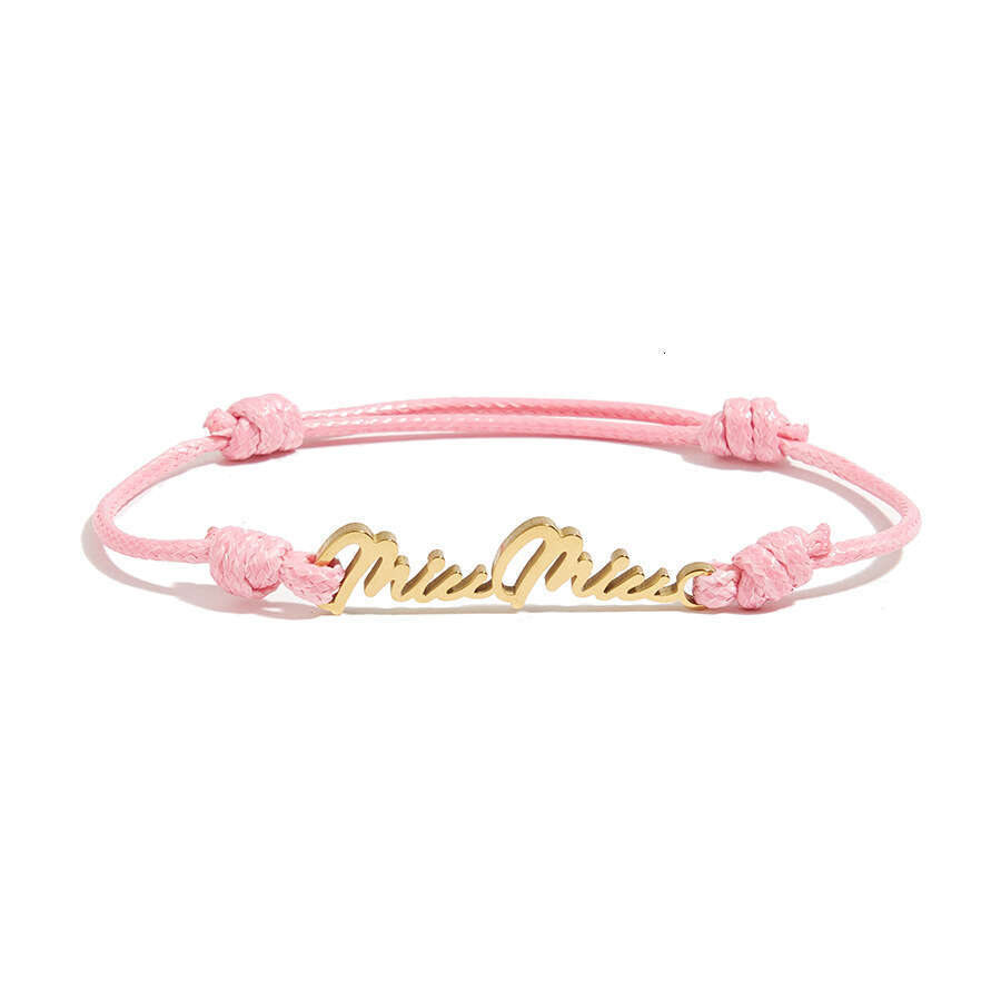 MIU Stainless Steel Letter Epoxy New Fashion Pig Nose Hair Tie Bracelet