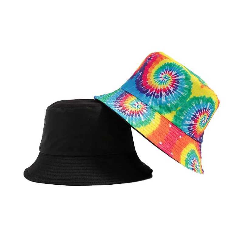 New Cotton Street Graffiti Mens Bucket Hat Double-Sided Hip Hop Outdoor Women Caps Beach Sun Protect Fishing Unisex Bonnet Y250707