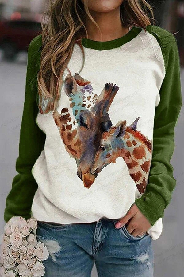 Funny Cat Hoodie Women Fashion Y2k Hoodies Sweatshirt Donkey Print Hoodie O-neck Clothes Animal Pullover Kawaii Sweats Girl Coat 250708