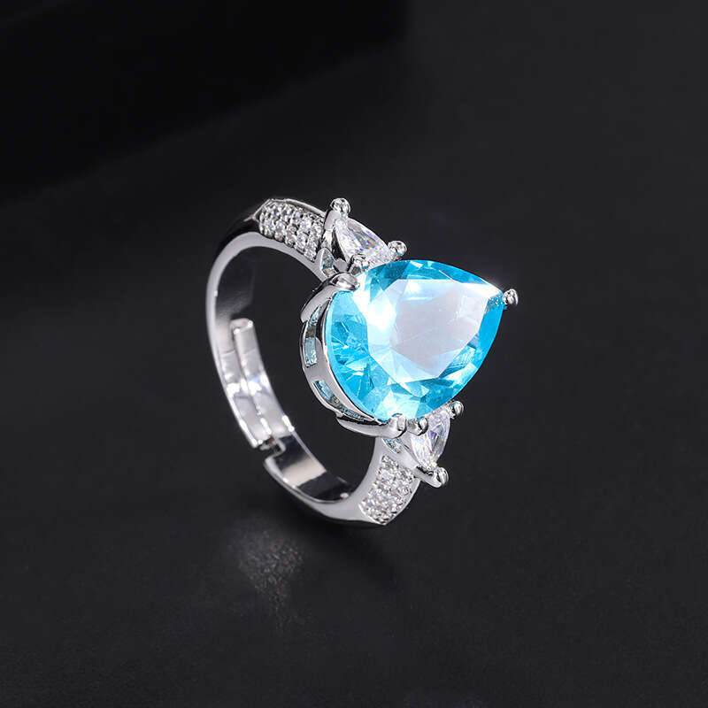 Paraiba Hot Selling Tiktok Live Emerald Green Index Finger Fashion Luxury Ring 29C