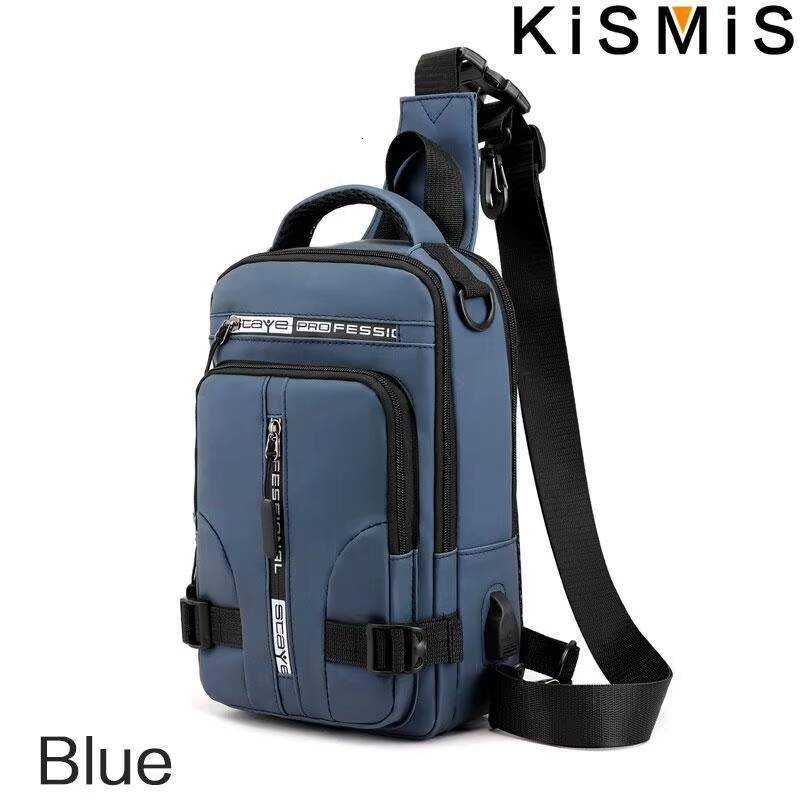 KISMIS Mens Multifunction Messenger Bag Shoulder Cloth Chest Bags Crossbody Casual Man USB Charging Handbag ddmynov