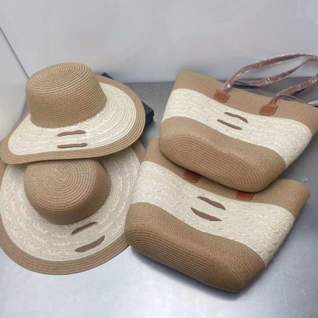 woven hat with bag designer bucket hat sun visor hat Empty top hat with bag two pieces weave hats designers women designer hat for women prevent sun holiday hats