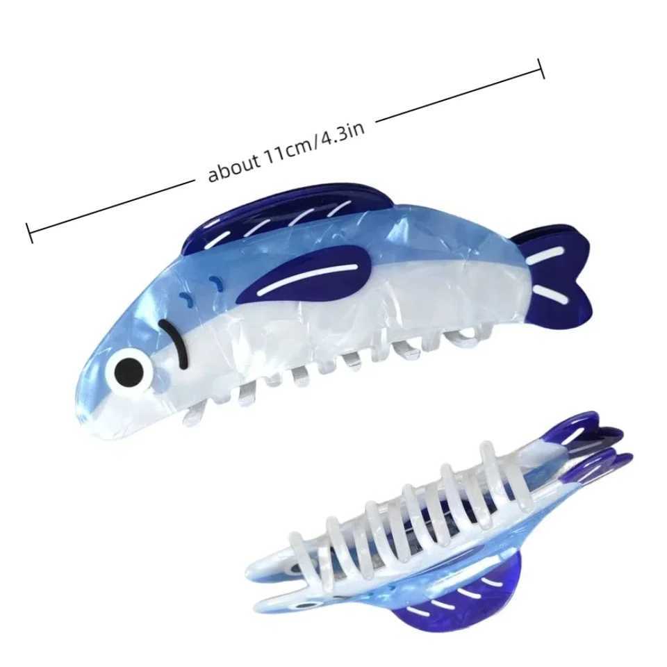 Cute Sardines Hair Claw Clip Cartoon Non Slip Hairpin Lightweight Acetate Hair Barrettes Women Z250707