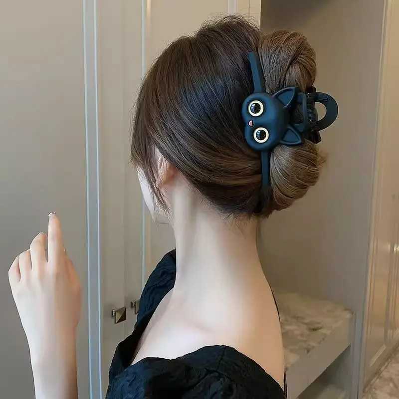 1pc Cute cat hair clip womens new high-end shark clip large hair tie internet famous hairpin headband Z250707