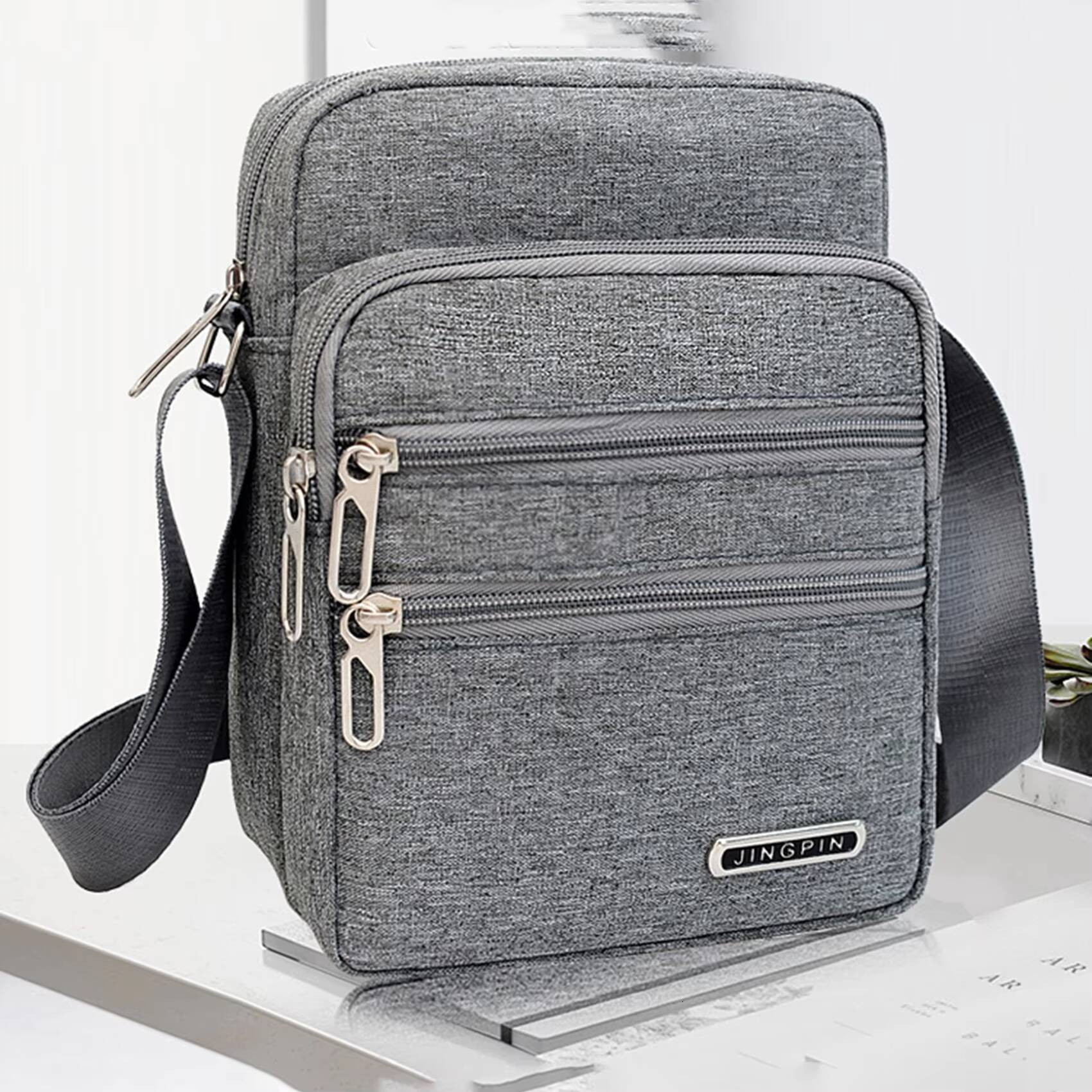 Mens Shoulder Bag Business Leisure Large Capacity Portable Handbag Zipper Multi Layer Waterproof Summer Males Crossbody Bags ddmynov