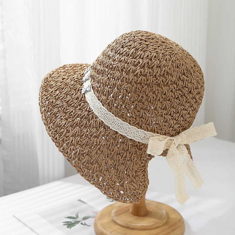 Summer Hats For Women Sun Hat Wide Brimmed Foldable Handmade Bow Bucket Hat Female Sunshade Korean Style Sunhat New Y250707