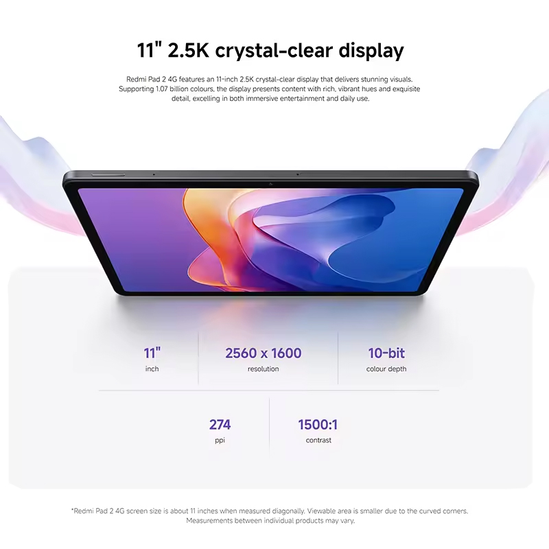 Global version Xiaomi Redmi Pad 2 9000mAh Battery MTK Helio G100-Ultra 11" Display Fast charging 90Hz Tablet 8MP HD Camera