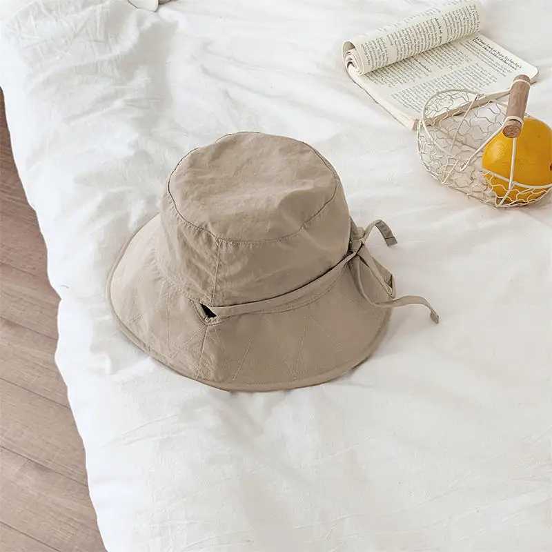 Summer Fisherman Cap for Women Korean Large-Brimmed Bucket Hat Outdoor Beach Travel Sunshade Panama Hats Y250707