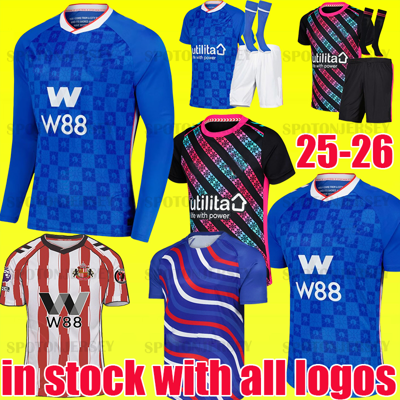 Sunderland Soccer Jerseys SAFC Kit Black Cats Sunderland football shirts 25 26 MUNDLE ROBERTS CLARKE DAJAKU EMBLETON kids uniform Shirt PRITCHARD safc football top