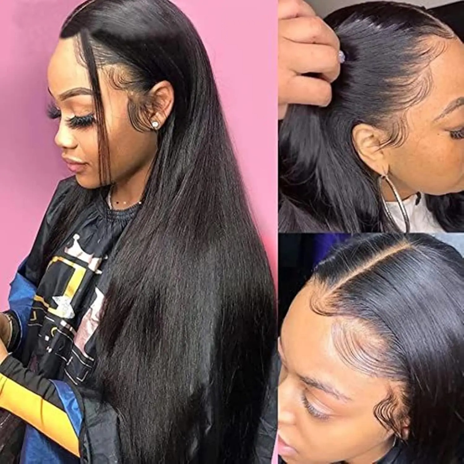 30 40 Inch 13x4 HD Transparent Bone Straight Lace Front Wigs 250 Density 360 Full Lace Brazilian Human Hair Wigs For Women Synthetic Wig