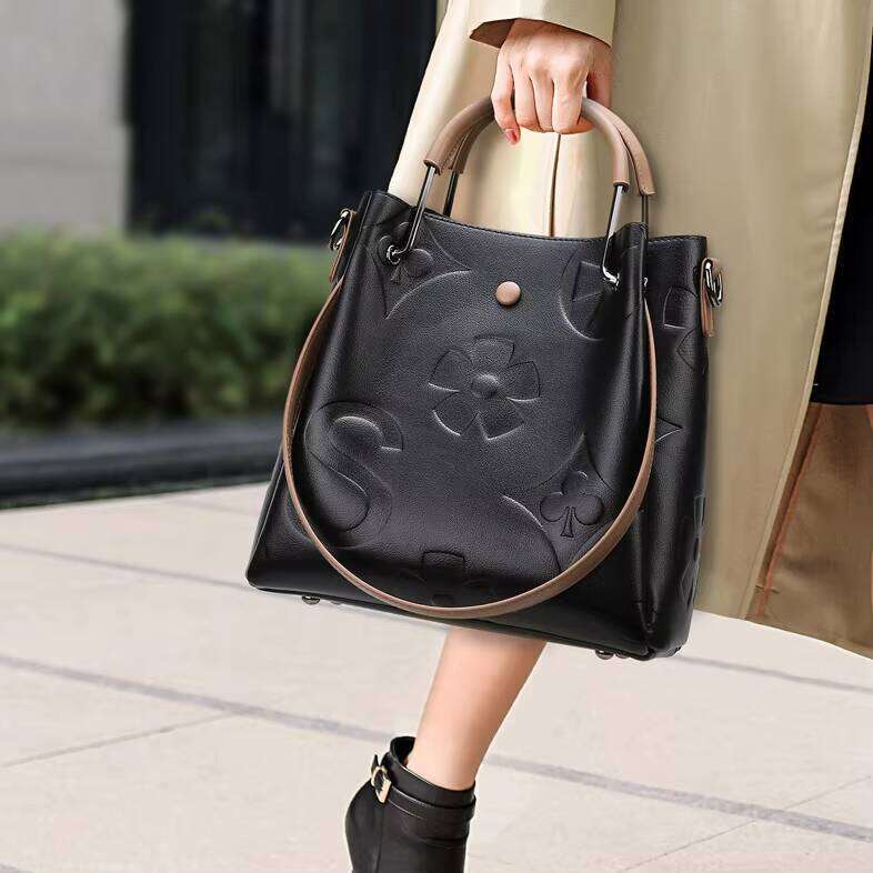 DHessentials Embossed design Fashion Handbags for Women Purses and Hand Tote Bag Set