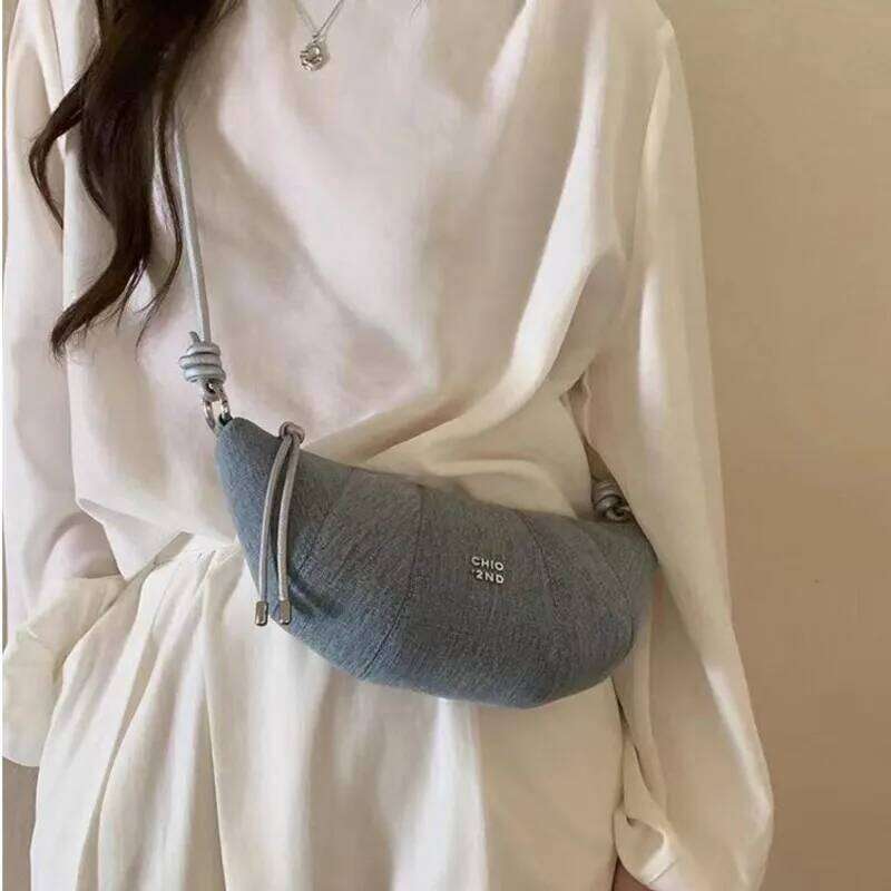 JIAERDI Retro Denim Hobos Bags Purse Women Hot Girls Chain Chic Light Blue Messenger Female Haruku Aesthetic Crossbody Bag