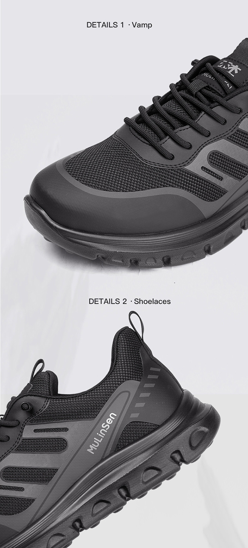 Mulinsen men's mesh sports shoes, four seasons breathable, lightweight and comfortable travel shoes, slip-on running casual sports shoes