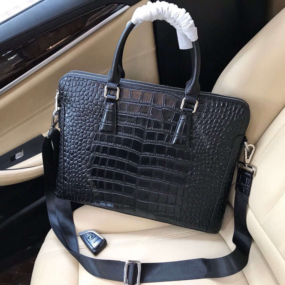 Designers genuine leather Briefcase Man Crocodile pattern Business Luxury Laptop Computer Bag Leather Handbag Messenger Shoulder Handbags postman office bag