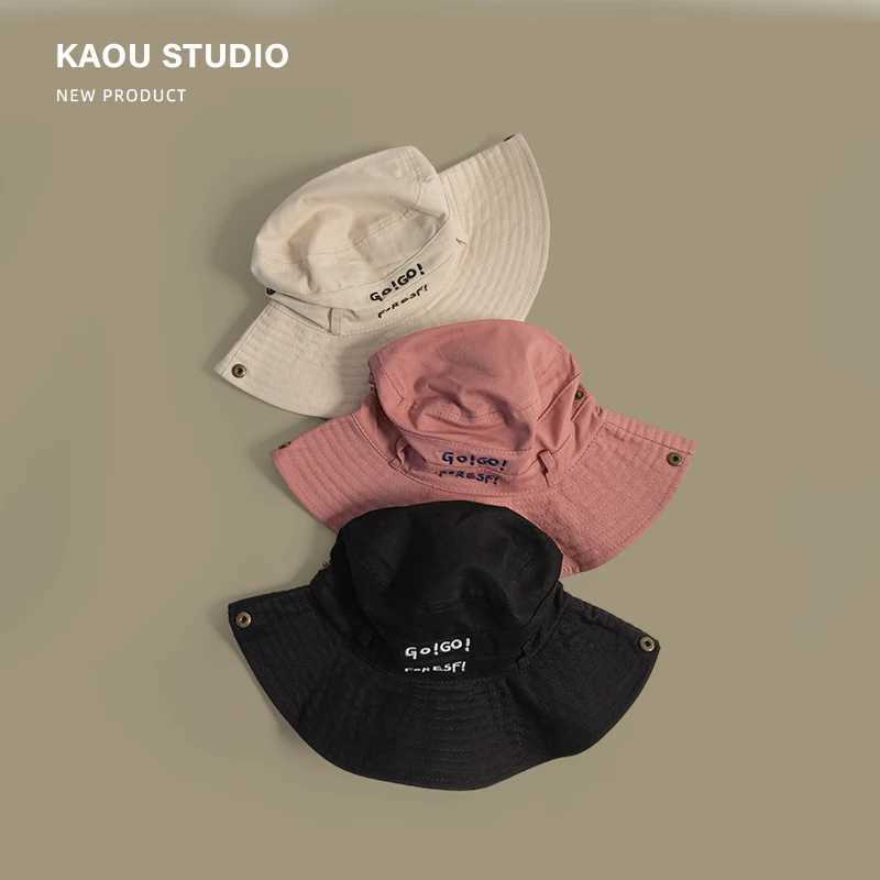 Japanese Retro Big Brim Sunshade Mens Caps New Spring and Summer Outdoor Hiking Camping Drawstring Bucket Hats for Women Y250707