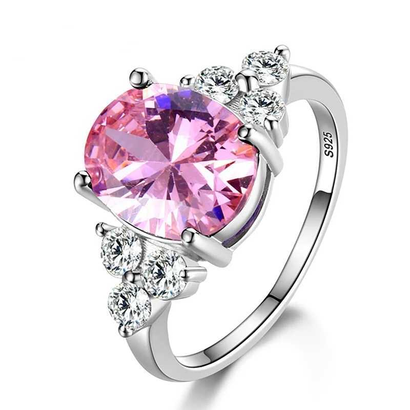 925 Sterling Silver Rings for Women Luxury Blue Crystal Female Cubic Zirconia Women Sterling 925 Silver Colorful Zircon Ring XJ250707