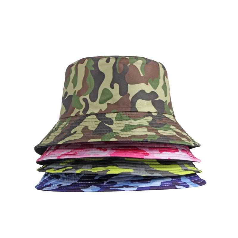 Spring and Summer Sunshade Bucket Hat Beach Fisherman Cap Womens Outdoor Hats Mens Camouflage Basin Panama Caps Y250707