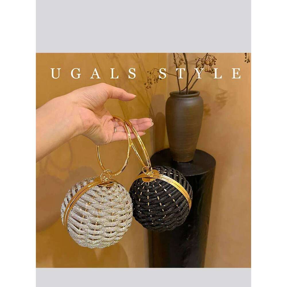 Designer bag 99 Ball Shape Evening Women Handbag Glitter Rhinestone Woven Knitted Purse Elegant Wedding Prom Party Clutch Shoulder Bag