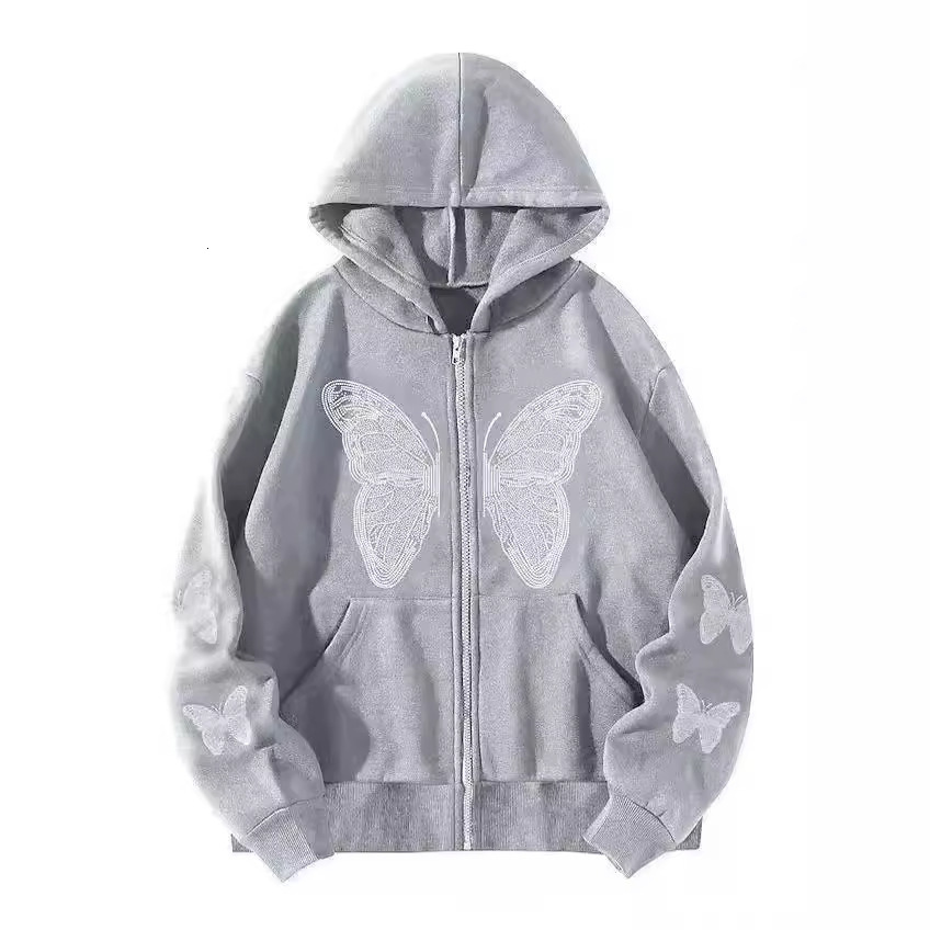 Dark sports shirts mens and womens hoodies gothic style Instagram trendy cute couple Y2k Harajuku zipper hoodie 250708