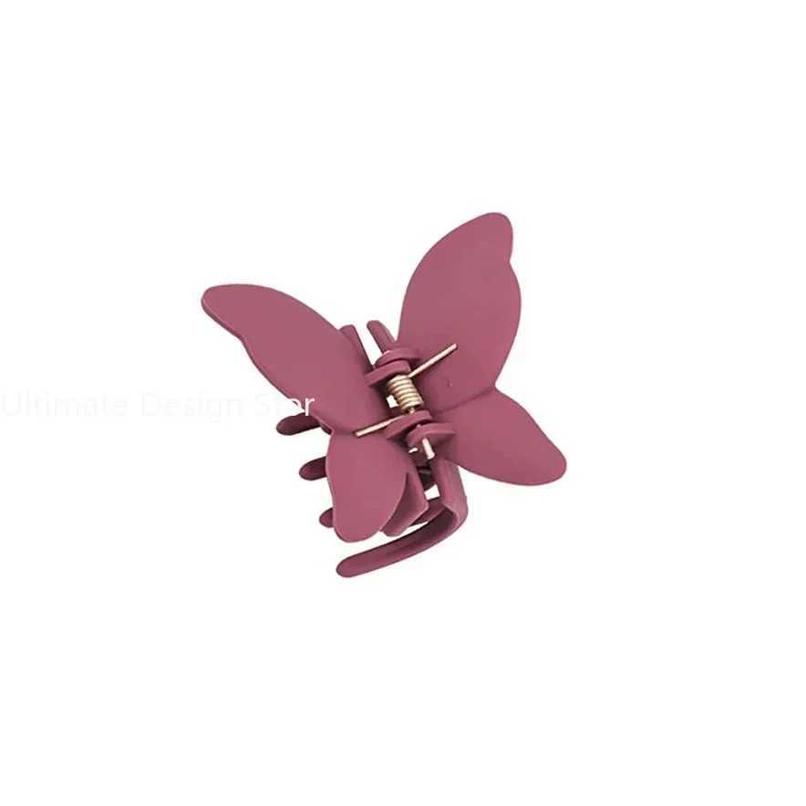 Matte Butterfly Hair Claw Solid Simple Ponytail Holders Barrettes Sweet Fairy Hair Clip Elegant Hairpin Claw Styling Accessories Y250707