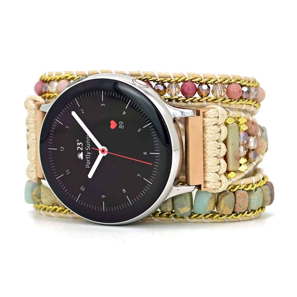 Natural Stone Compatible with Samsung 4 46mm/Huawei Watch GT2 Replacement Bracelet, Suitable for 20mm 22mm Strap