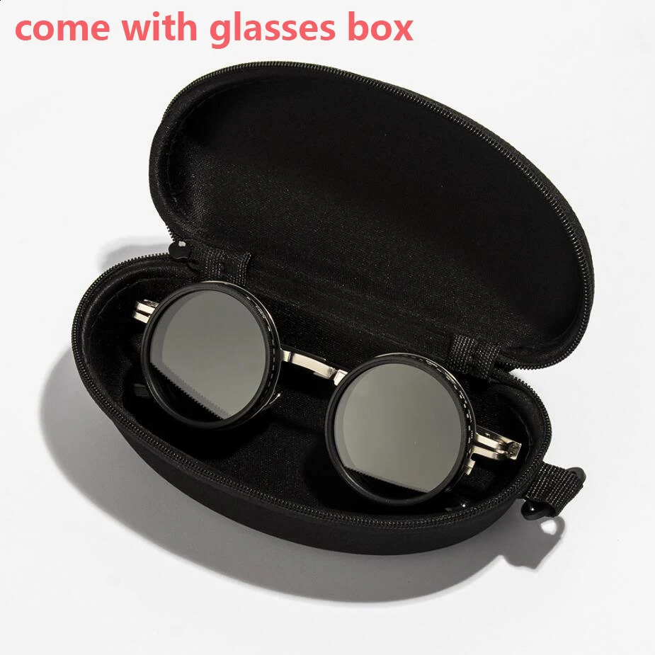 9Level Adjustable Dimming Polarized Sunglasses for Men and Women Fishing Punk Round Glasses Driving Eyeglasses with ND Filter 250707