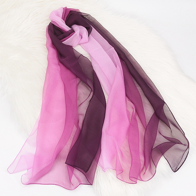 K1435 High-quality soft gradient color silk scarves wholesale transition color dance training catwalk silk scarves body training gauze scarves scarves