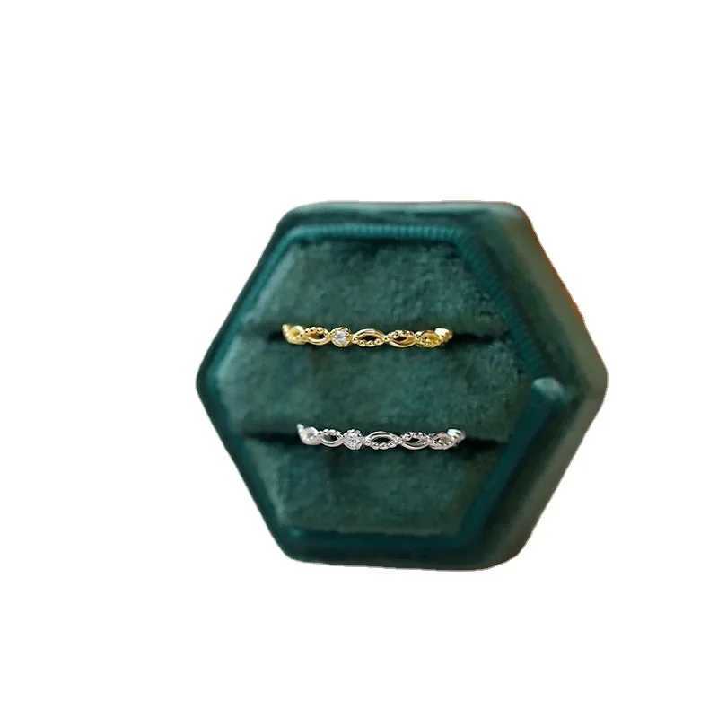 100% Real 925 Sterling Silver Geometric Cross Line Zircon Opening Adjustable Rings for Women Fine Jewelry Minimalist Accessories XJ250707