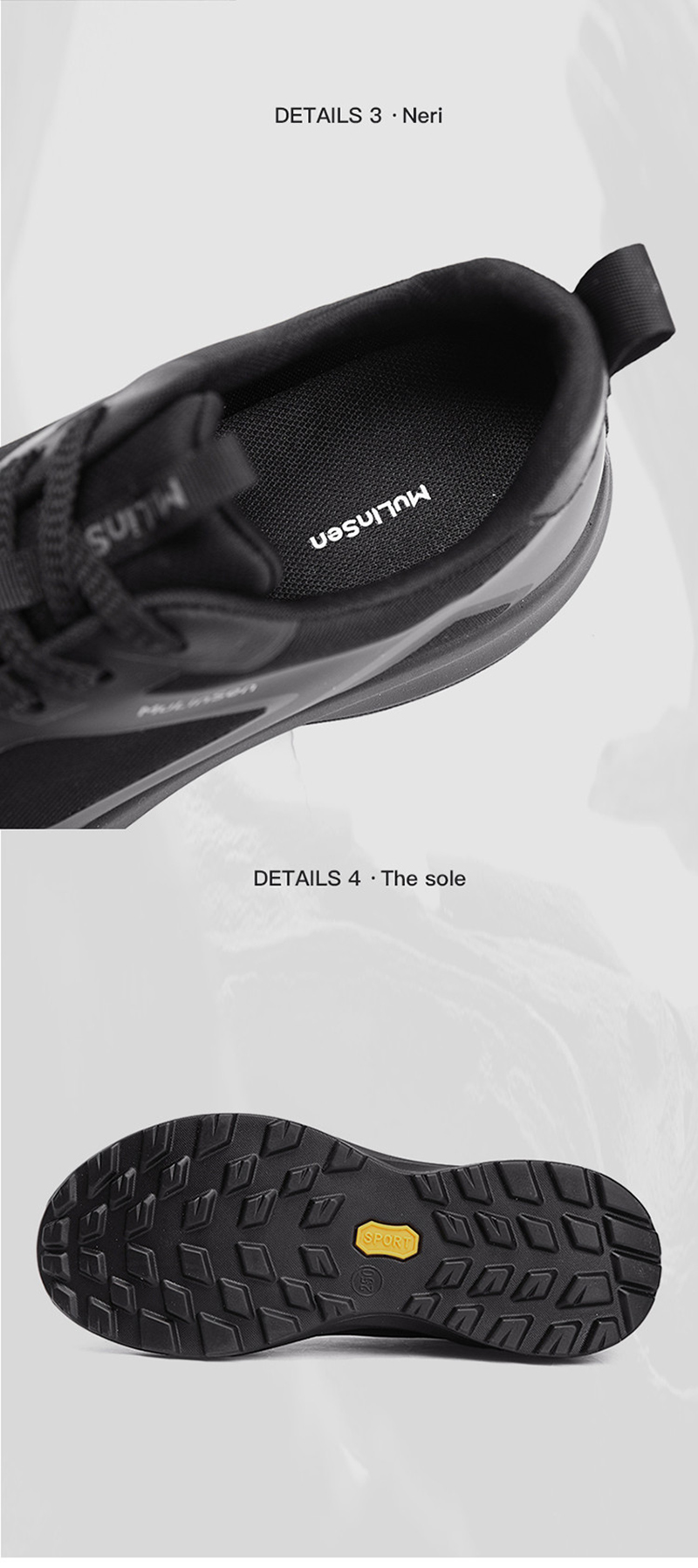 Mulinsen men's shoes spring and summer thin breathable men's mesh sports shoes 2025 new black casual shock-absorbing running shoes