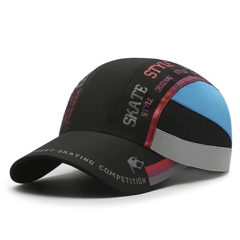 Summer Quick-Drying Mens Print Stitching Baseball Cap, Outdoor Sports Visor, Womens Tennis Hat, Adjustable Sun Hat ddmythur